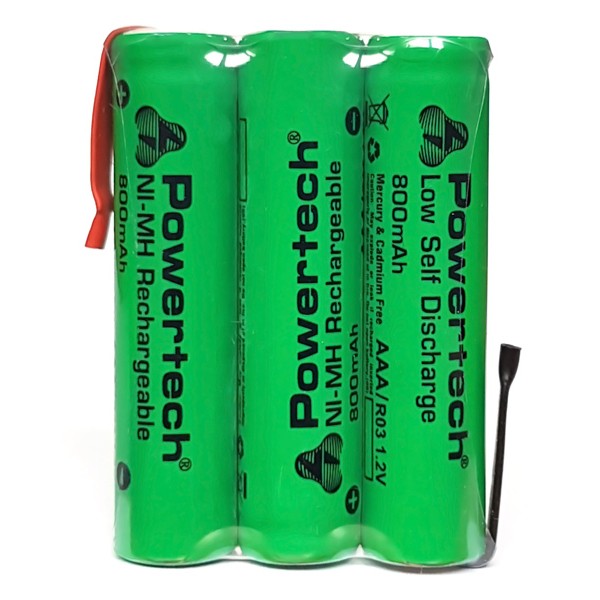 POWERTECH επαναφορτιζόμενη μπαταρία PT-790 800mAh, AAΑ HR03, 3τμχ