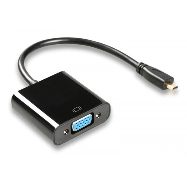 POWERTECH αντάπτορας micro HDMI (M) σε VGA (F) PTH-027 με Audio, μαύρο