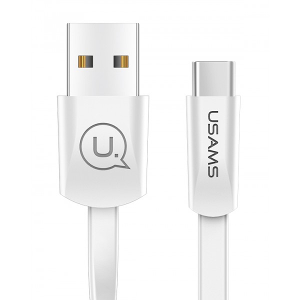 USAMS Καλώδιο USB σε USB-C US-SJ200, 10W, 1.2m, λευκό