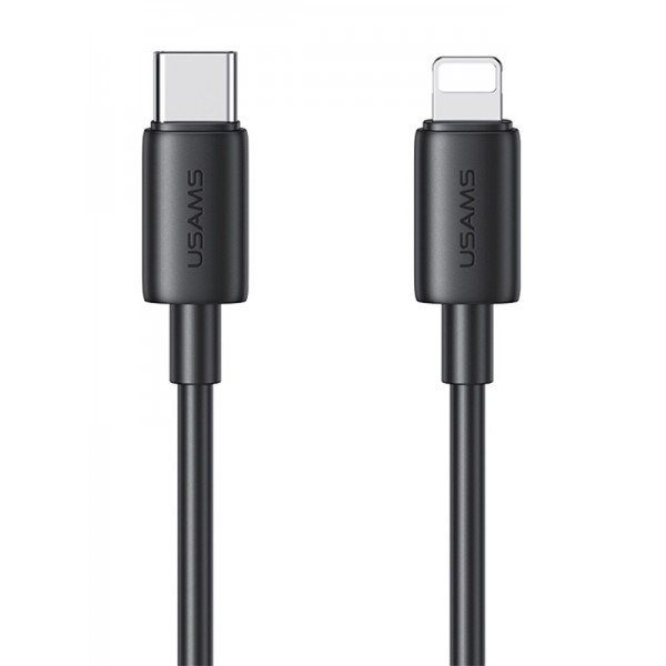 USAMS καλώδιο Lightning σε USB-C US-SJ712, 30W, 480Mbps, 1m, μαύρο