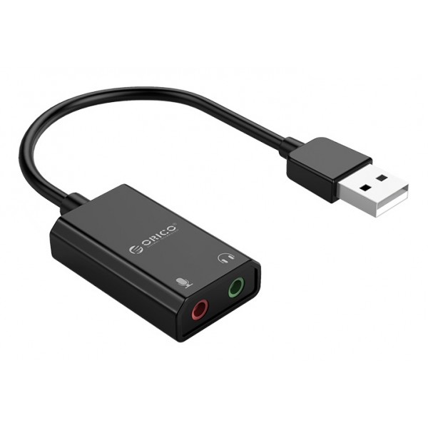 ORICO USB κάρτα ήχου SKT2, USB2.0, 2x 3.5mm, μαύρο