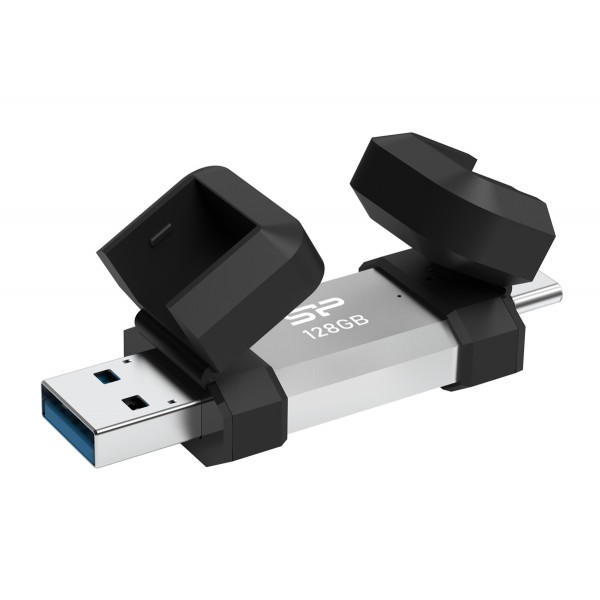 SILICON POWER USB Flash Drive C51, USB/USB-C, 128GB, 120MBps, ασημί