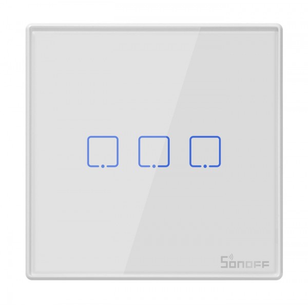 SONOFF smart διακόπτης T2EU3C-RF 433MHz, αφής, τριπλός, λευκός