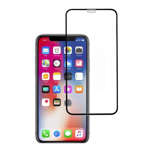 POWERTECH Tempered Glass 5D, Full Glue, για iPhone XR, μαύρο