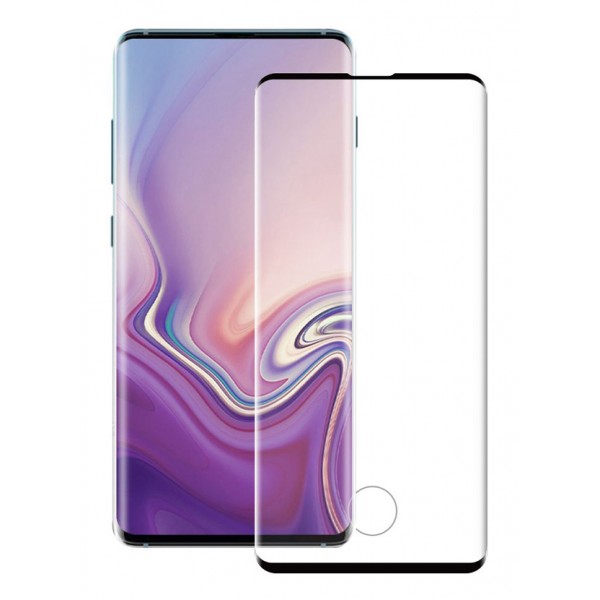 POWERTECH Tempered Glass 3D, half glue, curved, Samsung S10 Plus, μαύρο