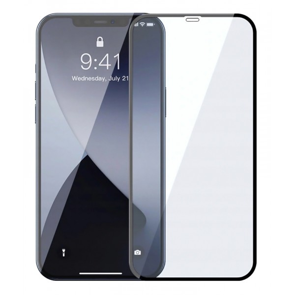 POWERTECH Tempered Glass 5D, full glue, iPhone 12 Pro Max, μαύρο