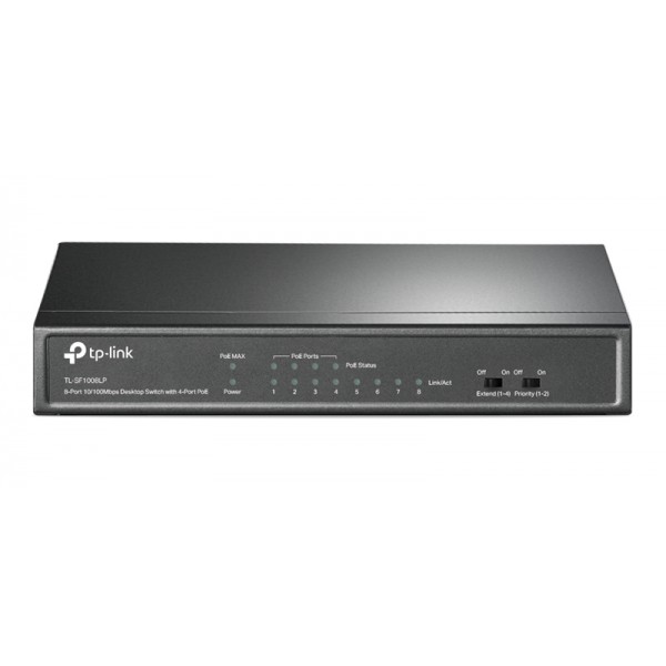 TP-LINK desktop switch TL-SF1008LP, 8-Port 10/100Mbps, 4x PoE, Ver. 2.0