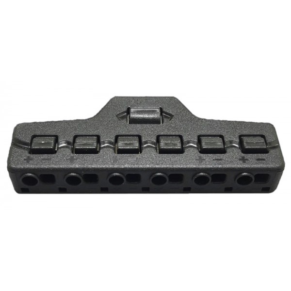 Splitter block TOOL-0095 για LED καλωδιοταινίες, 6-port, μαύρο