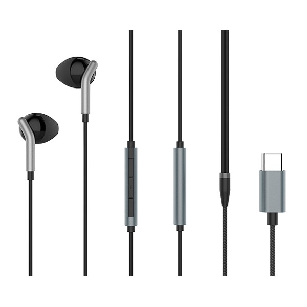 YISON earphones με μικρόφωνο X6, USB-C σύνδεση, Φ12mm, 1.2m, μαύρα