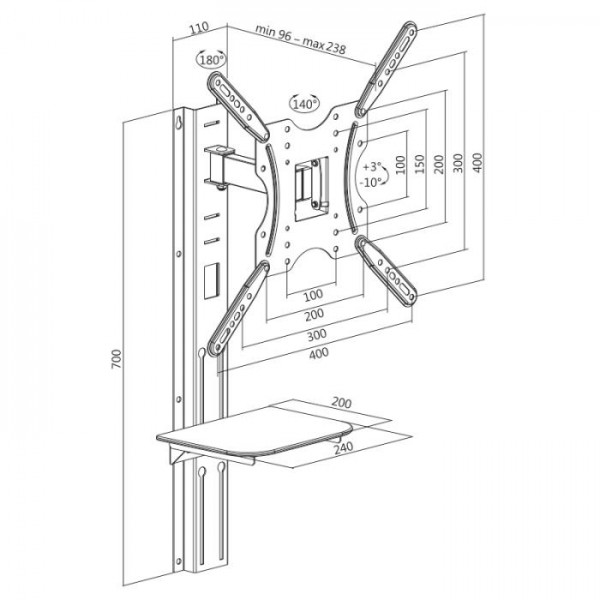 TV Bracket Logilink Tilt & Swivel BP0048