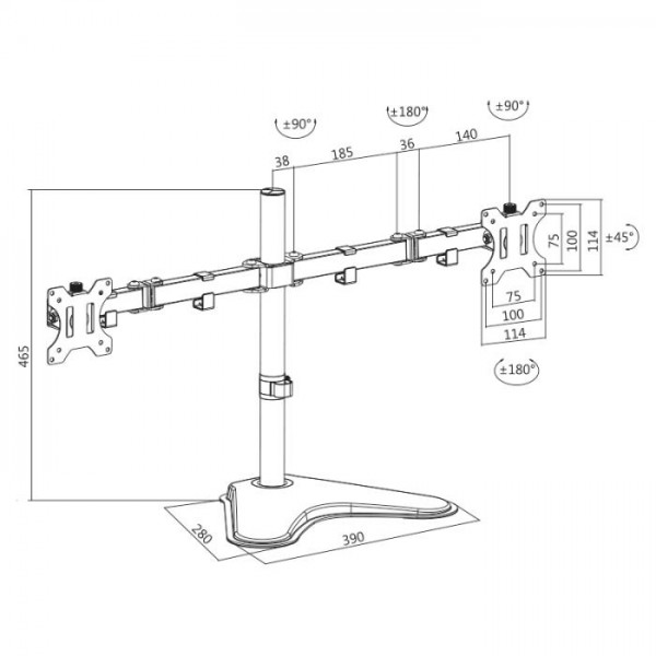 Dual Monitor Desk Stand Logilink BP0045