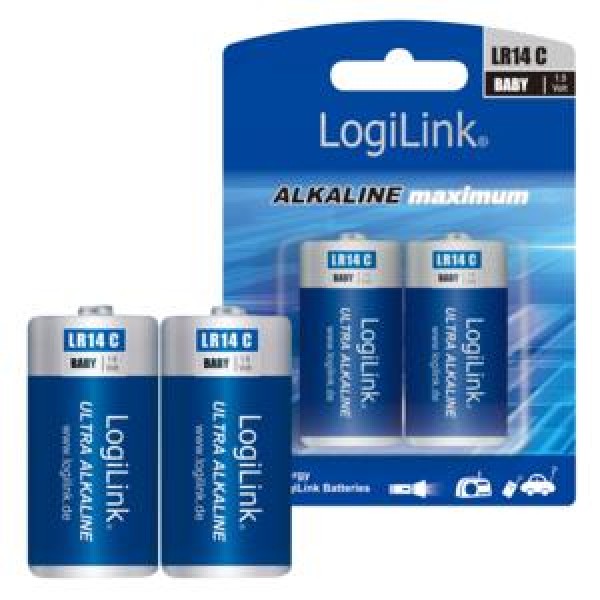 Battery Alkaline 1.5V Logilink LR14B2 2pcs