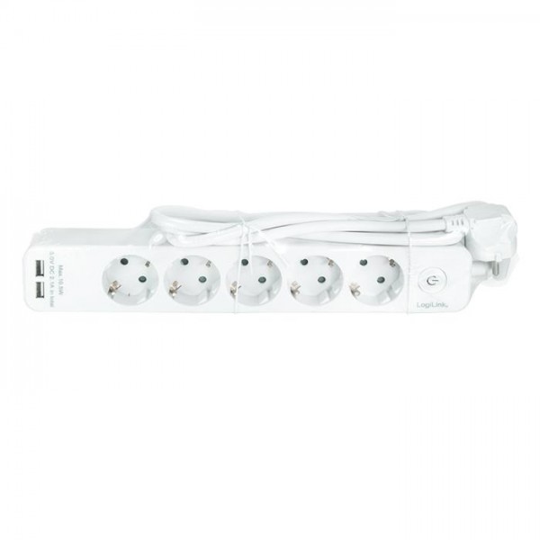 Socket 5xSchuko with 2xUSB Logilink LPS249U 1,5m