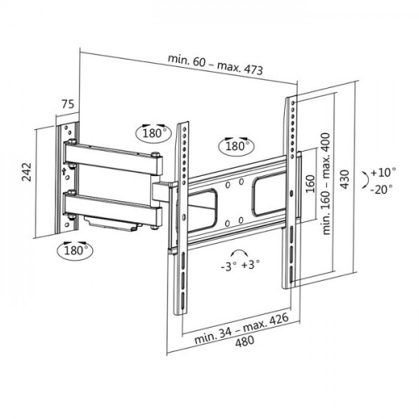 TV Bracket Logilink Tilt & Swivel BP0014