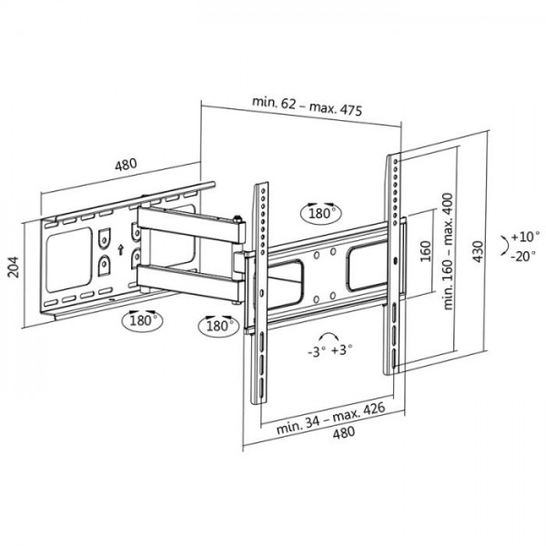 TV Bracket Logilink Tilt & Swivel BP0015