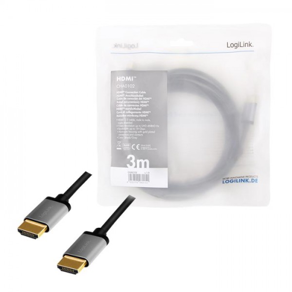 Cable HDMI M/M 3m 4K/60Hz Bulk Logilink CHA0102