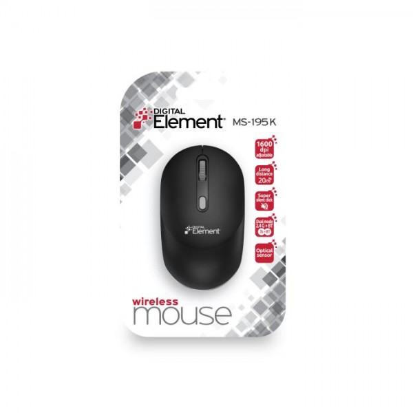 Mouse Wireless 2.4 GHz & Bluetooth Element MS-195K