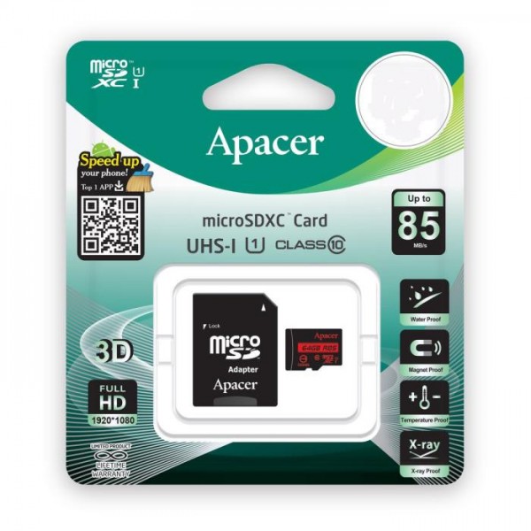 Memory Card Micro SDHC UHS-I U1 Class10 32GB Apacer R85