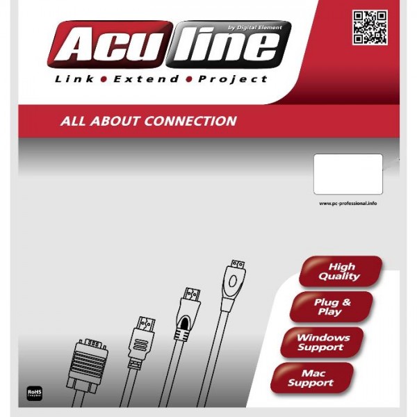 Cable USB M/F 5m Aculine USB-003