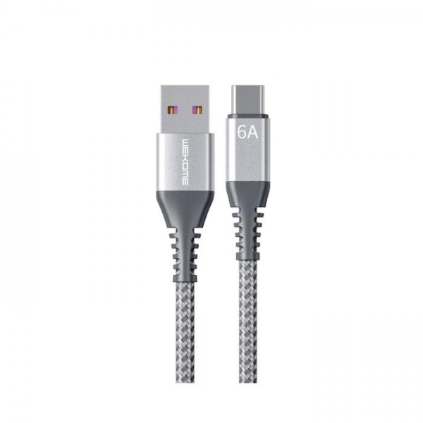 Charging Cable WK TYPE-C Raython Silver 1m WDC-169 6A