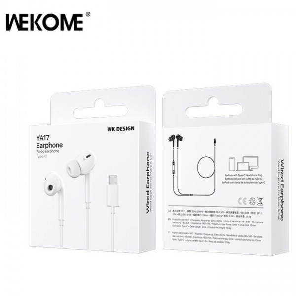 Earphone WK YA17 Type-C White