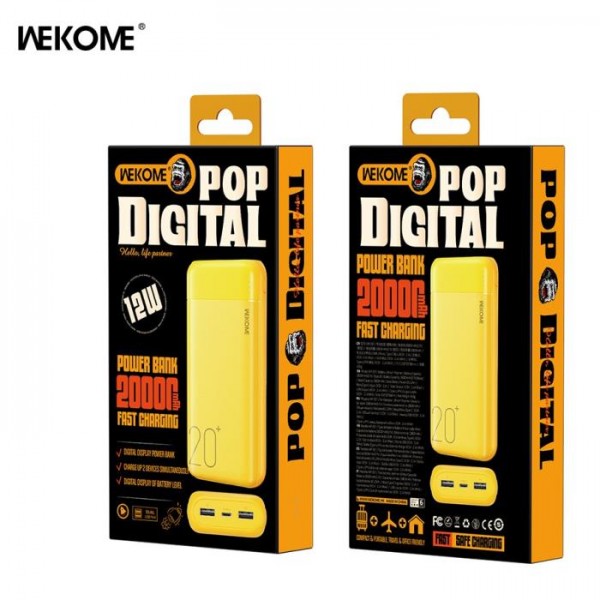 Power Bank WK 20000mAh 10W USBx2 Yellow WP-02