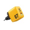 Charger GaN WK 67W PDx2+QC3.0 Yellow WP-U141