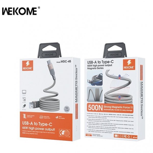 Charging Cable WK 66W TYPE-C Grey 1m WDC-45