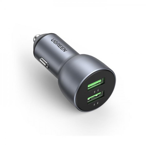 Car Charger UGREEN CD213 36W Dual USB QC3.0 Gray 10144