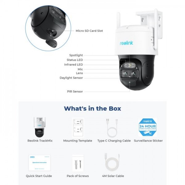 IP Camera Wi-Fi Battery Reolink TrackMix WiFi 2K