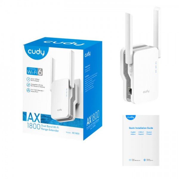 Range Extender WiFi6 Mesh Repeater AX1800 Cudy RE1800