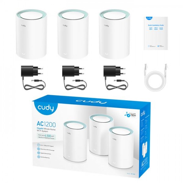 Mesh Wi-Fi Gigabit AC1200 Cudy M1300(3-Pack)