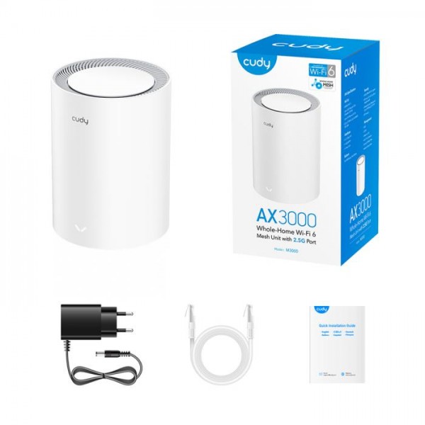 Mesh Wi-Fi6 AX3000 Cudy M3000 V2.0 White (1-Pack)