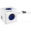 Allocacoc® PowerCube | Extended USB| Πολύπριζο 4 θέσεων & 2 USB – Μπλε – 1406BL/DEEUPC