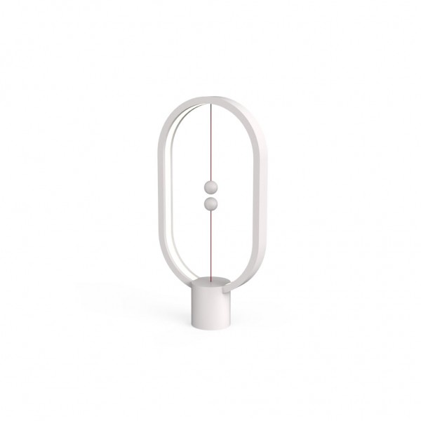 Designnest Heng Balance Type-C |Plastic Lamp Ellipse| Διακοσμητική λάμπα με μαγνητικό διακόπτη (Λευκό)