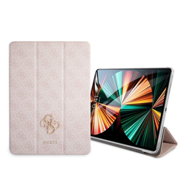 Guess 4G Logo Saffiano Collection Book Cover Θήκη κατάλληλη για Apple iPad Pro 2021 11″ Pink #GUIC11G4GFPI