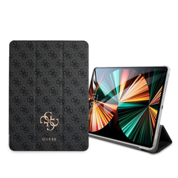 Guess 4G Logo Saffiano Collection Book Cover Θήκη κατάλληλη για Apple iPad Pro 2021 12,9″ Space Grey #GUIC12G4GFGR