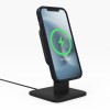 Mophie Snap+ Wireless Stand Μαγνητικός φορτιστής ισχύος 15W με ενσωματωμένο Snap Adapter και υποστήριξη Qi & MagSafe σε χρώμα μαύρο