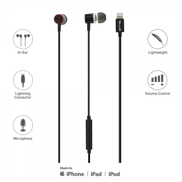 Tellur In Ear Lightning Headphones Apple MFi Certified Ακουστικά με υποδοχή Lightning (TLL162022)