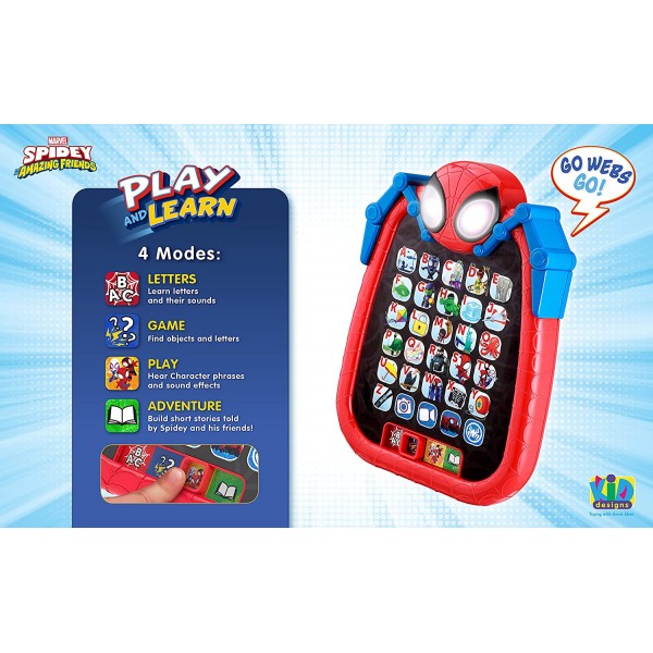 eKids Spiderman Spidey & Friends Learn & Play Tablet #SA-165