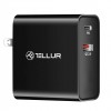 Tellur PDHC1 Φορτιστής δύο θυρών 48W PD (PD30W + QC3.0) 3 βυσμάτων (US, EU, UK), σε μαύρο χρώμα