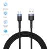 Tellur Data Cable USB To Type-C with LED Light, 2A, 2m, nylon, black