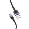 Tellur Data Cable USB To Type-C with LED Light, 2A, 2m, nylon, black