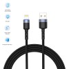 Tellur Data Cable USB To Lightning with LED Light, 2A, 2m, nylon, black