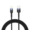 Tellur Data Cable USB To Lightning with LED Light, 2A, 2m, nylon, black