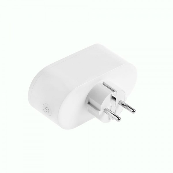 Tellur Smart WiFi AC Dual Plug Διπλή Εξωτερική Πρίζα Ρεύματος WiFi με Ένδειξη ενεργειακής κατανάλωσης σε λευκό χρώμα