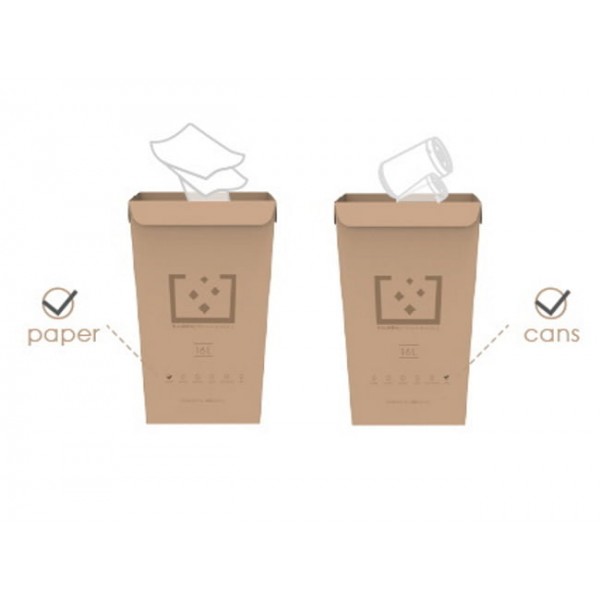 Designnest TrashBin |Throwaway| 1.5L Χαριτωμένος κάδος απορριμμάτων γραφείου από χαρτόνι (σετ 5 τεμαχίων)