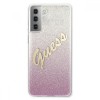 Guess Glitter Gradient Script Logo Θήκη προστασίας από σιλικόνη – Samsung Galaxy S21 (Pink/Glitter)