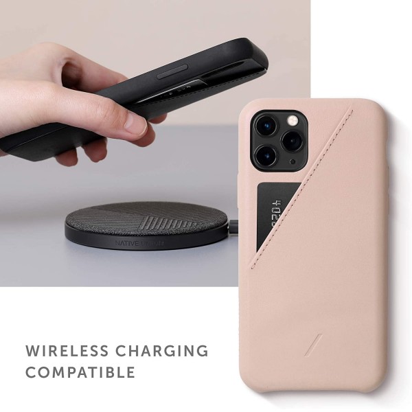 Native Union Clic Card Δερμάτινη Θήκη προστασίας για Apple iPhone 11 Pro με υποδοχή για κάρτες – ροζ