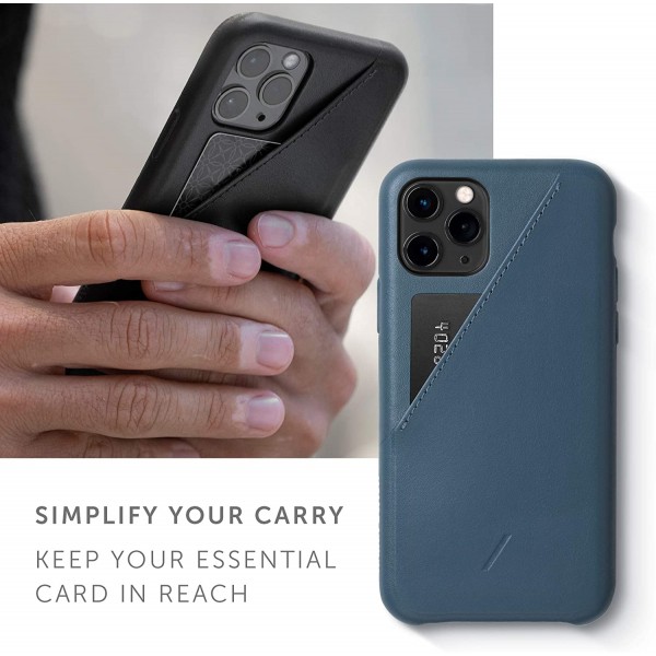 Native Union Clic Card Δερμάτινη Θήκη προστασίας για Apple iPhone 11 Pro με υποδοχή για κάρτες – μπλε